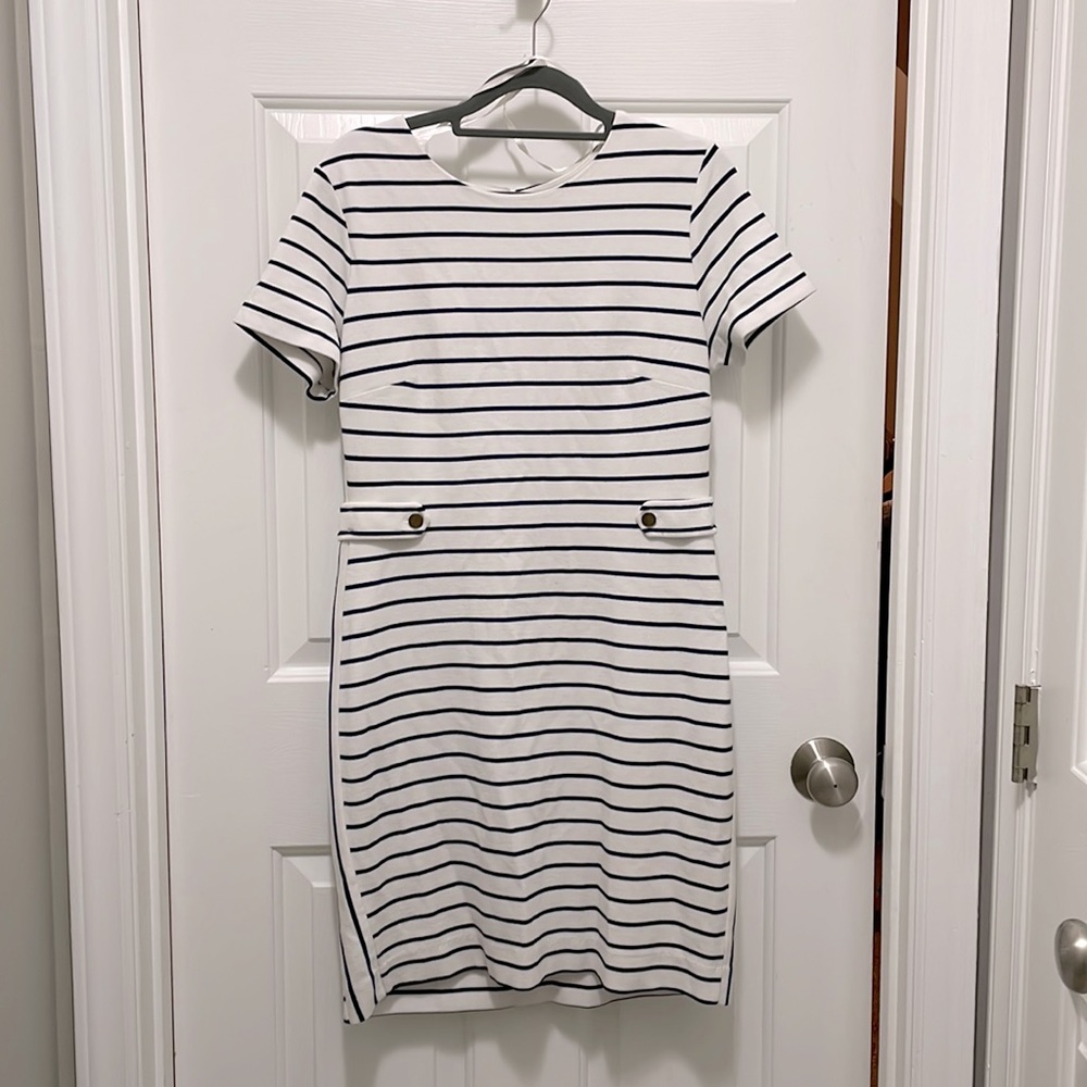 Banana Republic White Striped Dress
